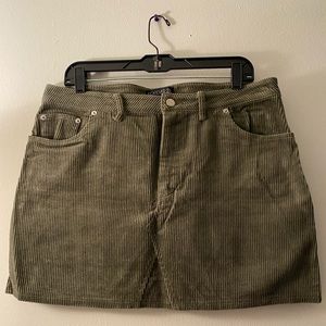 Sage Green Corduroy Mini Skirt From Forever 21